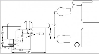 JACOB DELAFON Singulier E10868-CP смеситель для ванны с душем, устанавливаемый на деке, хром