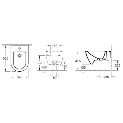 Villeroy&Boch Subway 2.0 540000R1 биде подвесное 37,5 см х 56,5 см, белое