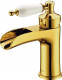 Смеситель Boheme Vogue Oro 211-BSW для раковины золото / ручка черные кристаллы Swarovski  (211-BSW)