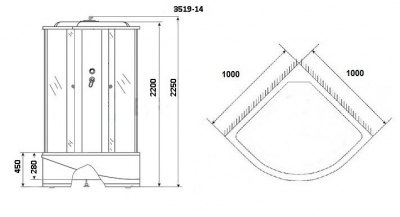Душевая кабина Niagara Classic NG-3519-14 100x100х215 см высокий поддон