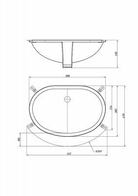 Раковина встраиваемая Migliore 58 29899 белая овальный
