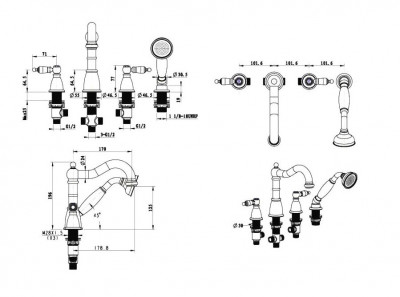 Boheme Cromo 396 смеситель на борт ванны, хром