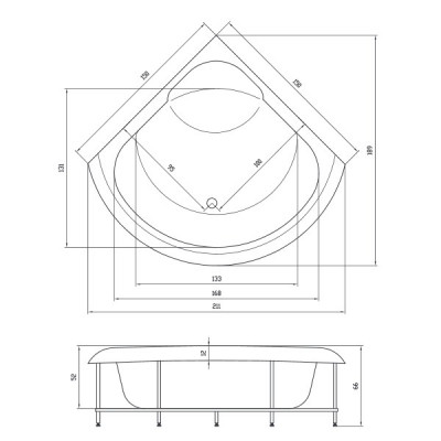 Акватика Тема Сенса ванна с гидромассажем, 150 см х 150 см