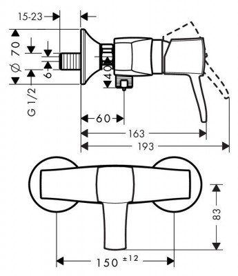 Смеситель для душа 31360090 Hansgrohe Metropol Classic (хром золото)