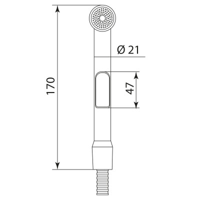 Лейка Славен гигиеническая в комплекте с держателем хром (СЛ-ЗП-224)