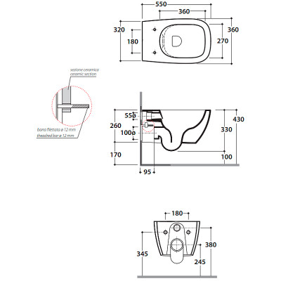 Унитаз Globo Genesis GNS02.BI подвесной без сиденья