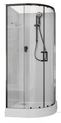 Душевая кабина Aquanet Passion EVO R Black 80x80 четверть круга (00281984)