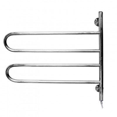 ТЕРА ПСН-20-02 электрический полотенцесушитель Флюгер поворотный с греющим кабелем 450х750, хром