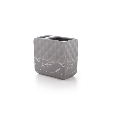 Стакан для зубных щеток Primanova и пасты, NERO (серый) 10х10х5, 8 см керамика D-20662