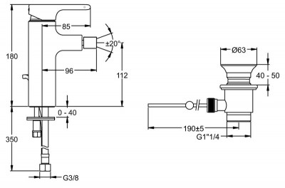 JACOB DELAFON Singulier 10865-CP смеситель для биде, хром