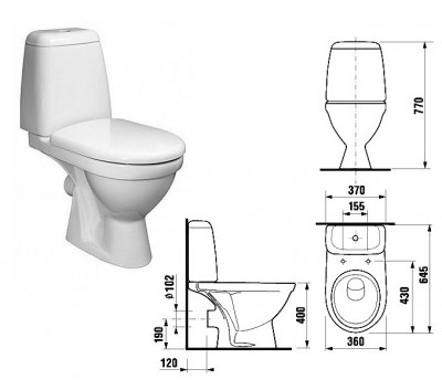 Унитаз-компакт Jika Baltic 2428.6 с бачком без сиденья