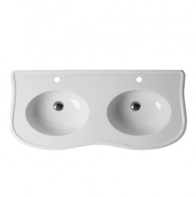 SIMAS LANTE LA12bi*1 раковина-консоль с 2-мя раковинами 120 см х 54 см, белая