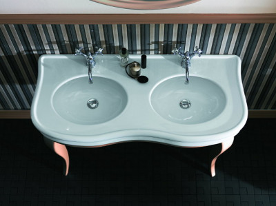 SIMAS LANTE LA12bi*1 раковина-консоль с 2-мя раковинами 120 см х 54 см, белая