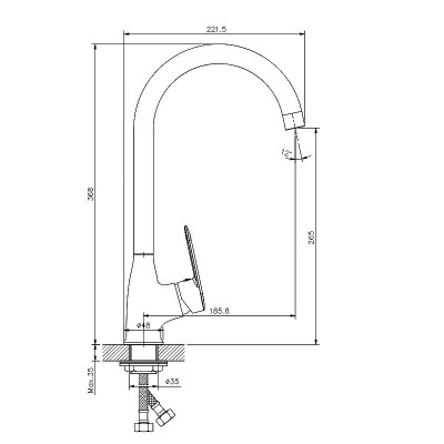 Кухонный смеситель Koller Pool Line LN0500 хром