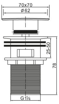 Донный клапан BelBagno BB-PCU-07-CRM, хром