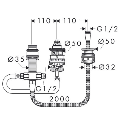 Hansgrohe Logis 13439180 скрытая часть для смесителя арт. 71313000