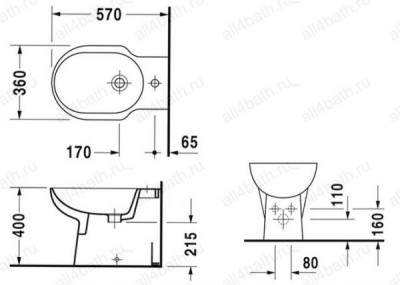 DURAVIT Foster 0134100000 биде напольное 36см х 57см