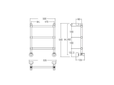 Водяной полотенцесушитель Margaroli Sole 535x540мм лесенка латунь хром (4424703CRN)