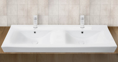 Раковина WeltWasser Deilbach 7508 120 10000005578 двойная белый прямоугольная