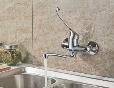 Настенный смеситель локтевой Ledeme L4679 H79 однорычажный хром