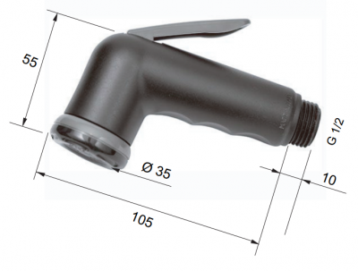 Душ-пистолет Remer RR 332 OR NE, шоколадный