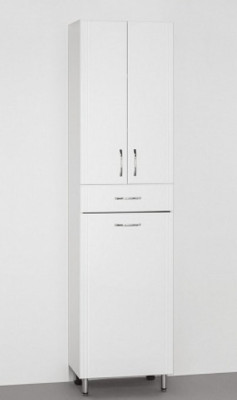 Пенал для ванной Style Line Эко Стандарт 48 белый с бельевой корзиной (ЛС-00000249)