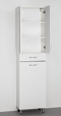 Пенал для ванной Style Line Эко Стандарт 48 белый с бельевой корзиной (ЛС-00000249)