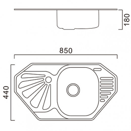 Кухонная мойка Haiba 85 HB8547 (нерж сталь) полированная