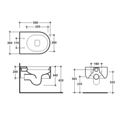 Kerasan Flo 3115bi унитаз подвесной, 36 см х 50 см