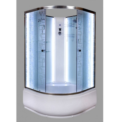 Душевая кабина Deto ЕМ 4580 N LED 80х80 см б/к, без г/м, с LED-подсветкой