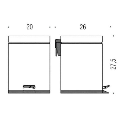 COLOMBO Black & White B9211.CR ведро с крышкой и педалью (хром)