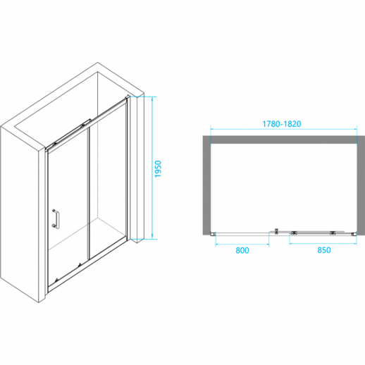 Душевая дверь RGW Passage PA-14 B 180 41081418-14 прозрачная профиль черный