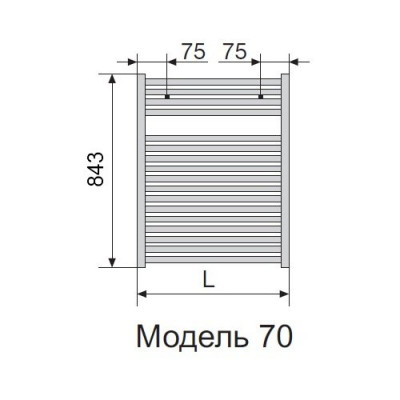 Zehnder Toga TE-070-050/DD полотенцесушитель электрический, нержавеющая сталь, 84,3см x 50см