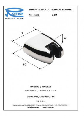 Кронштейн для душа Remer RR 339, хром