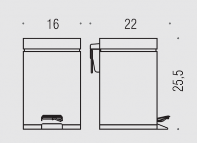 COLOMBO Black & White B9210.CR ведро с крышкой и педалью (хром)