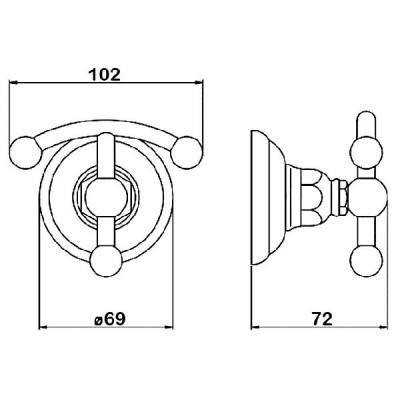 Nicolazzi Classica 1481 CR крючок двойной, хром