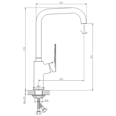 Кухонный смеситель Belz B533 B70533 хром