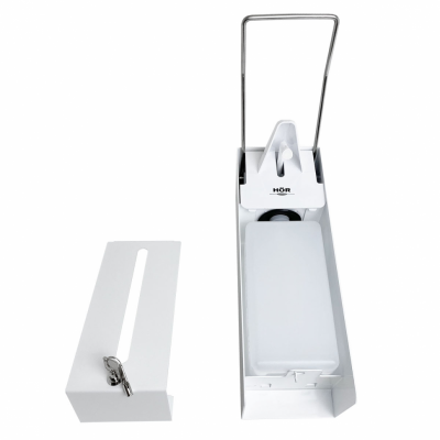 HOR-D-030A локтевой антивандальный дозатор со стальным корпусом