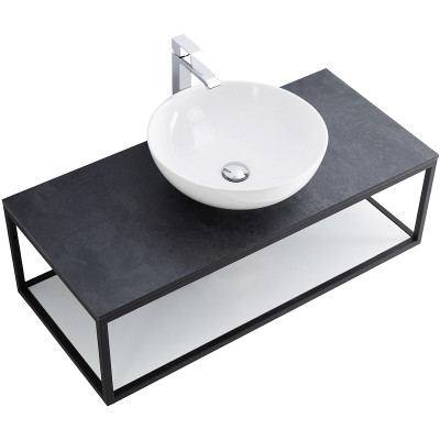 Консоль под раковину Cezares Cadro 90 CADRO-90/46/30-1C-SO-MET-ST черная матовая подвесная