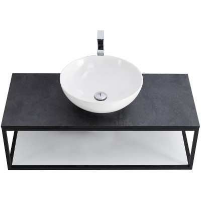 Консоль под раковину Cezares Cadro 90 CADRO-90/46/30-1C-SO-MET-ST черная матовая подвесная