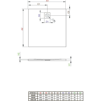 Душевой поддон из искусственного камня Radaway Kyntos C 100x100 HKC100100-04 белый квадратный