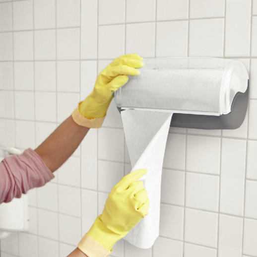 Салфетка МикроРолл в рулоне, белая, 32х25 см