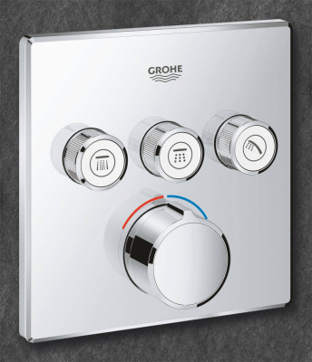 Смеситель GROHE Grohtherm SmartControl на 3 выхода, внешняя часть, хром (29149000)