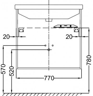 Мебель для раковины-столешницы 77 см, белый блестящий, Jacob Delafon «STRUKTURA» (EB1281-N18), белый
