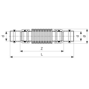 Viega Компенсатор осевой пресс 15 бронза, гофра из нерж.ст., шт