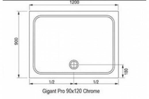 RAVAK Galaxy Pro Chrome XA04G701010 Поддон душевой Gigant Pro Chrome-120*90, белый, литой мрамор