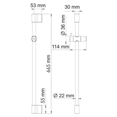 WasserKRAFT Mindel A154 штанга для душа 66,5 см