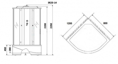 Душевая кабина Niagara Classic NG-3520-14L/R 120x80х215 см высокий поддон