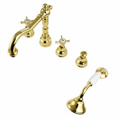 MIGLIORE Princeton 19376 смеситель на борт ванны, на пять отверстий, золото