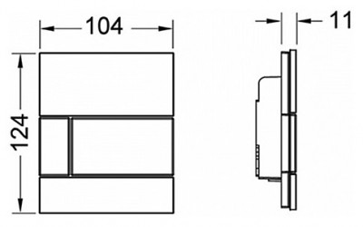 TECE TECEsquare Urinal. Панель смыва для писсуара, стеклянная. Стекло черное, клавиша черная. 9242809